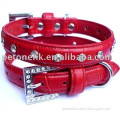 Red Leather nylon dog collar/custom dog collars